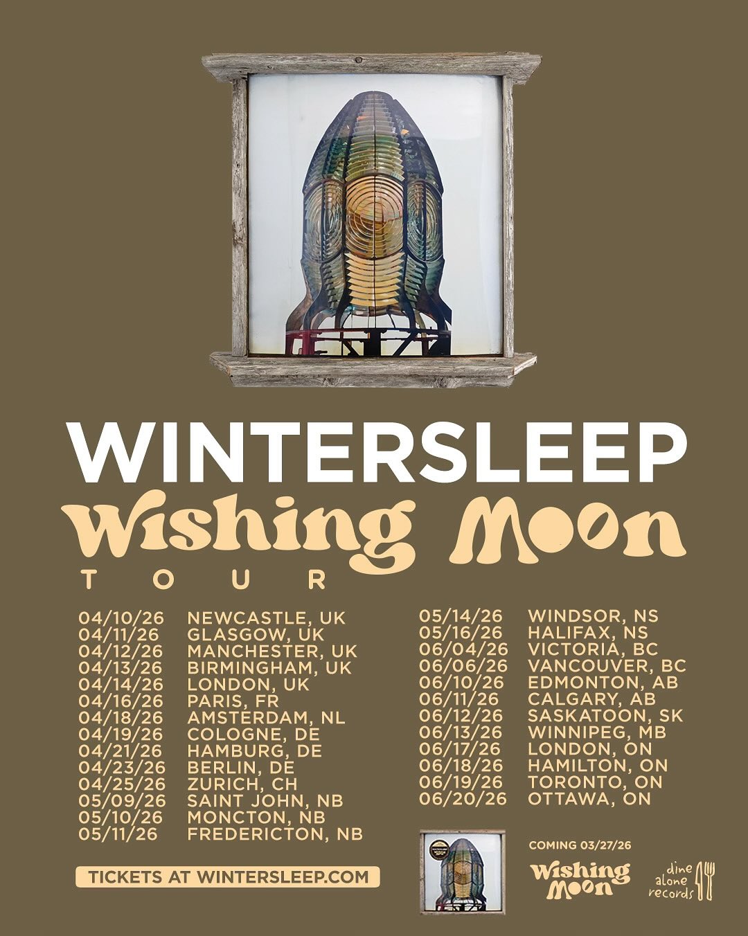 Wintersleep Wishing Moon Tour Poster 2026